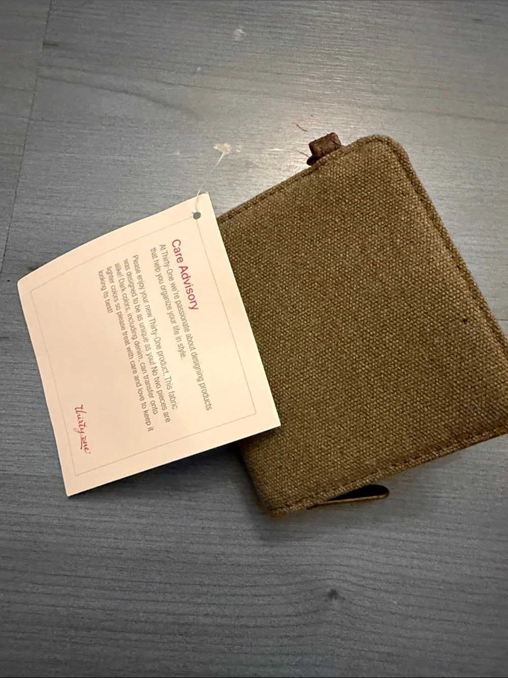 thirty-one Olive Green Compact Canvas Wallet with ID Window